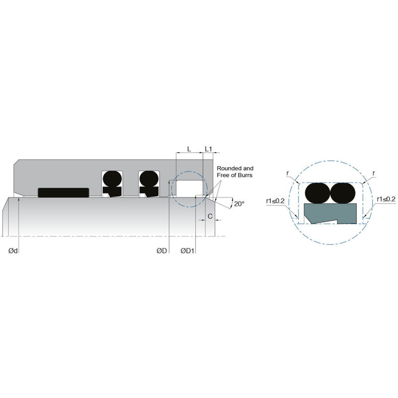 KL103 PTFE-Wischerdichtungsarten Niedrige Reibung für pneumatische Zylinder