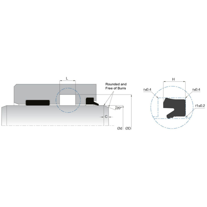 KL85 Pneumatische Dichtungselemente Uring Typ Einfache Installation Niedrige Reibung