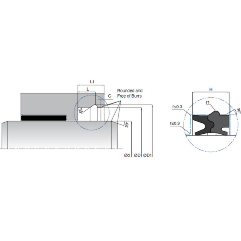 KL80 Pneumatische Zylinderstangendichtungen aus NBR / TPE-Material mit überlegener Wippenleistung
