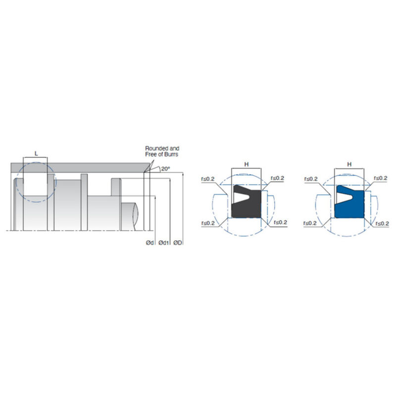PU / NBR U Ring Kolbendichtung Pneumatische einfache Installation für Zylinder