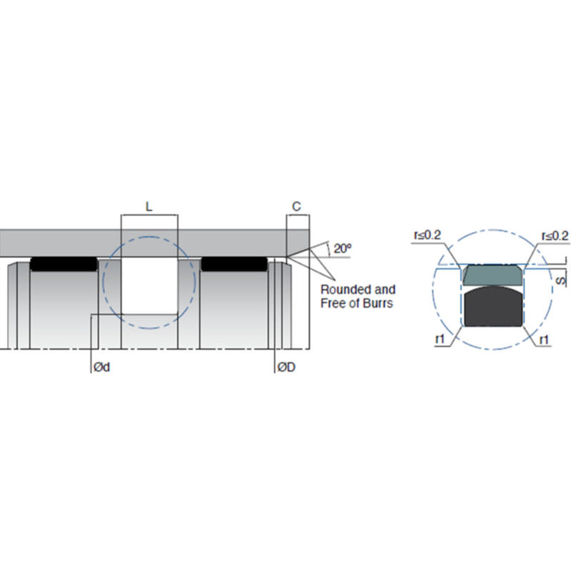 KL49 Hydraulische Kolbendichtungen Typen PTFE / NBR Hochdruckkolbendichtungen