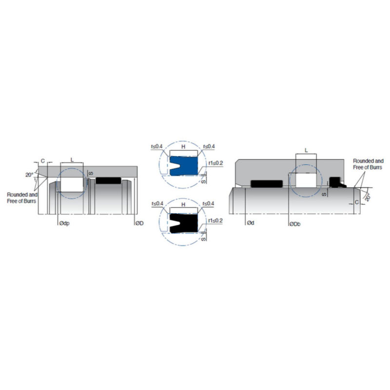 Einwirkende U-Cup-Kolbendichtungen / Polyurethan-Hydraulikdichtungen für leichte Zylinder