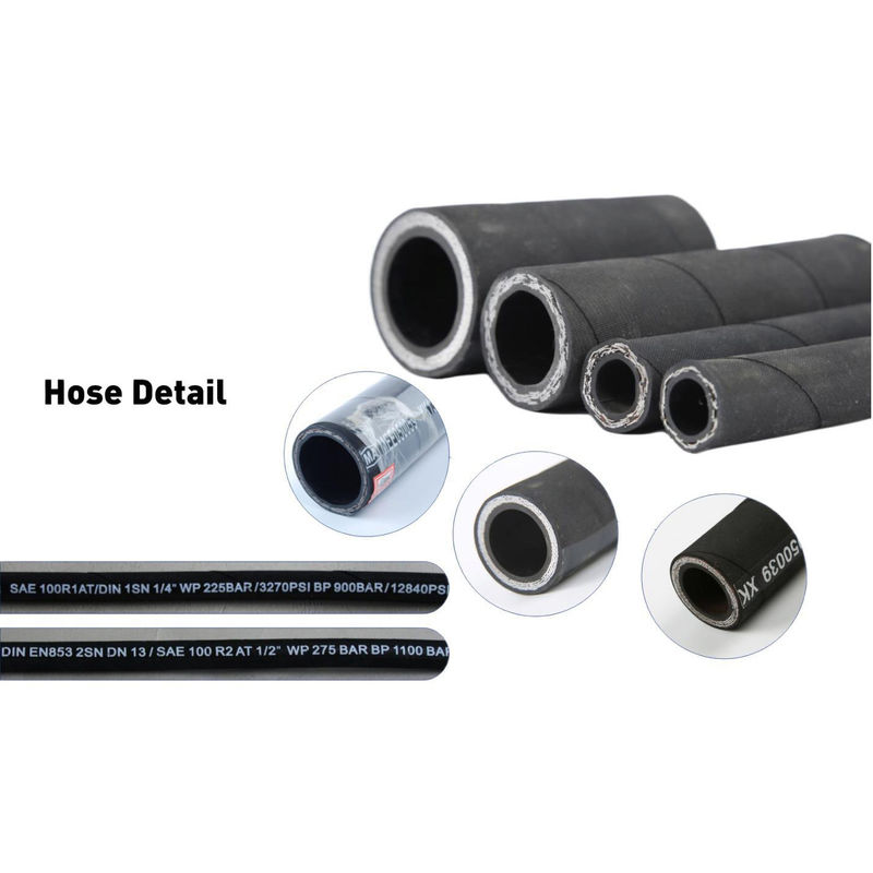 Höchste Qualität EN853 SAE 100 R6 Öl Luft Wasser Hydraulik Schlauch R6 Textil Gummi Schlauch