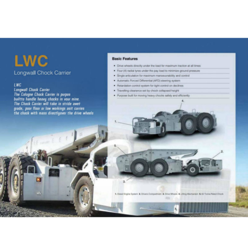 55/70T LWC Longwall Chock Carrier 10 Km/Hr 20 Km/Hr für unterirdische Betriebsarbeiten in Kohlengruben